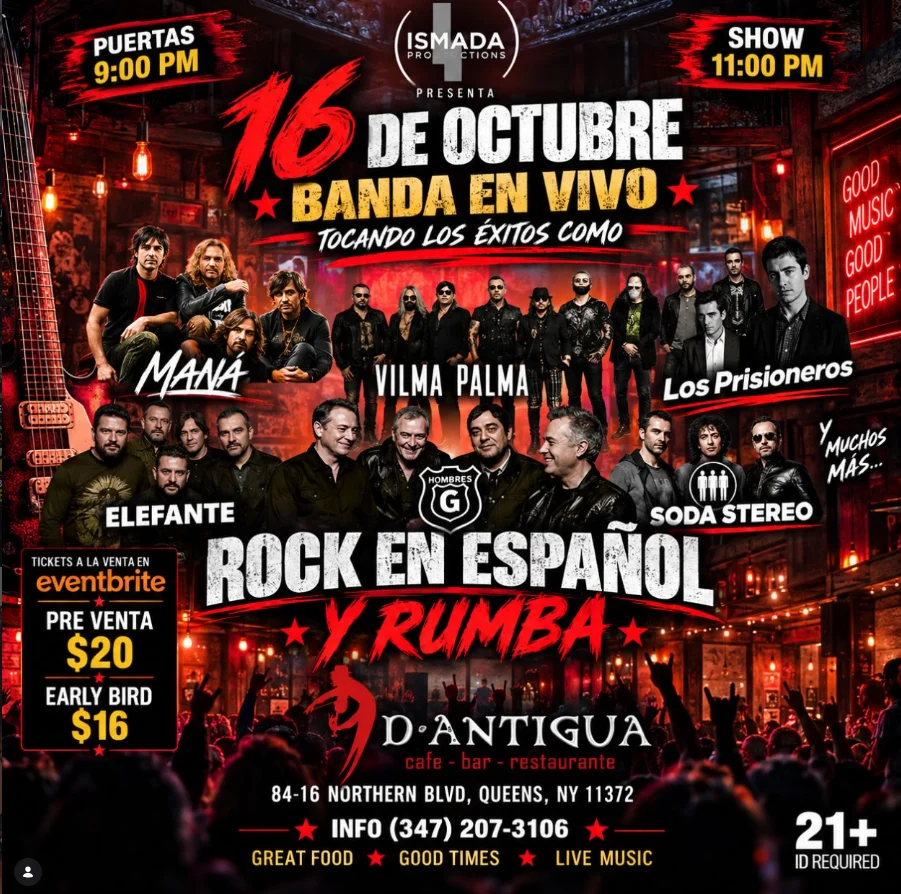 Flyer for Rock en Espanol y Rumba